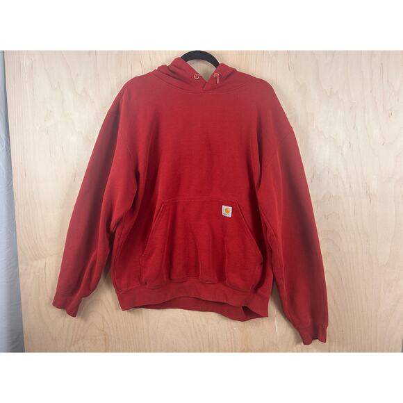 Carhartt Original Fit Red Pullover Hoodie Sweatshirt Size Large - Picture 7 of 12